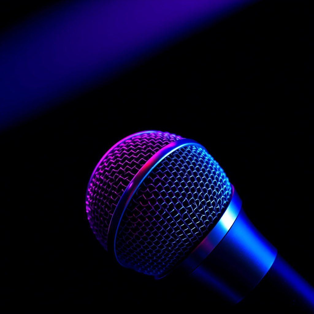 Microphone for karaoke tracks