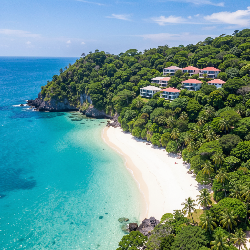 Tropical resort coastline