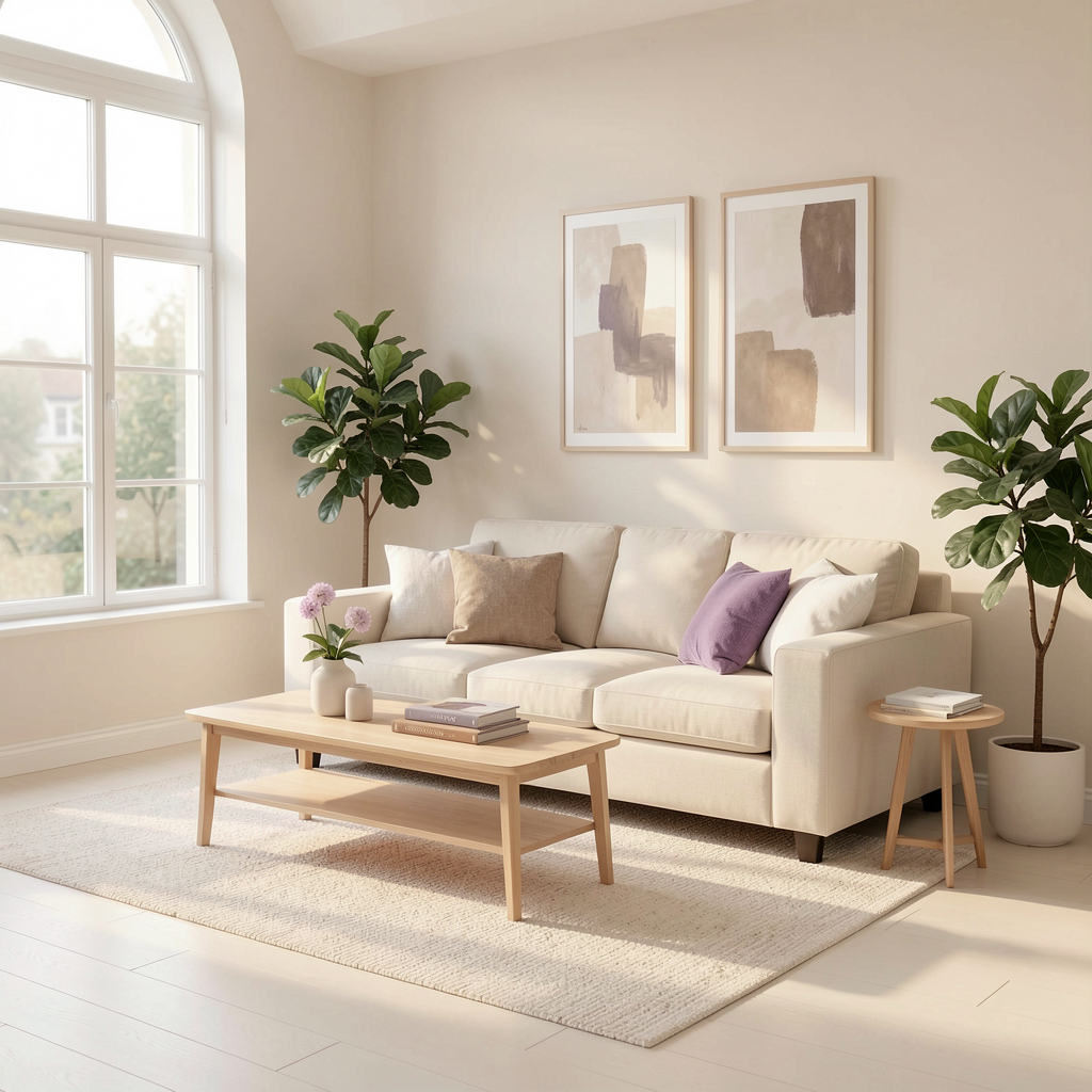 Clean bedroom and living area