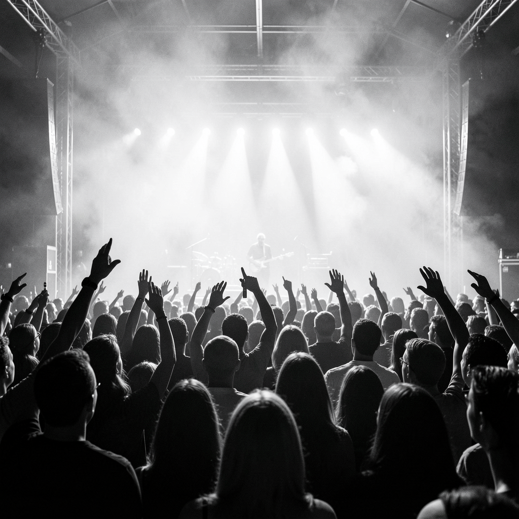 Audience raising their hands