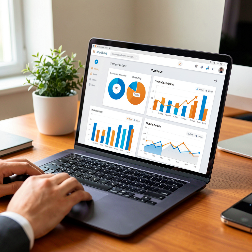 Business analytics on a laptop