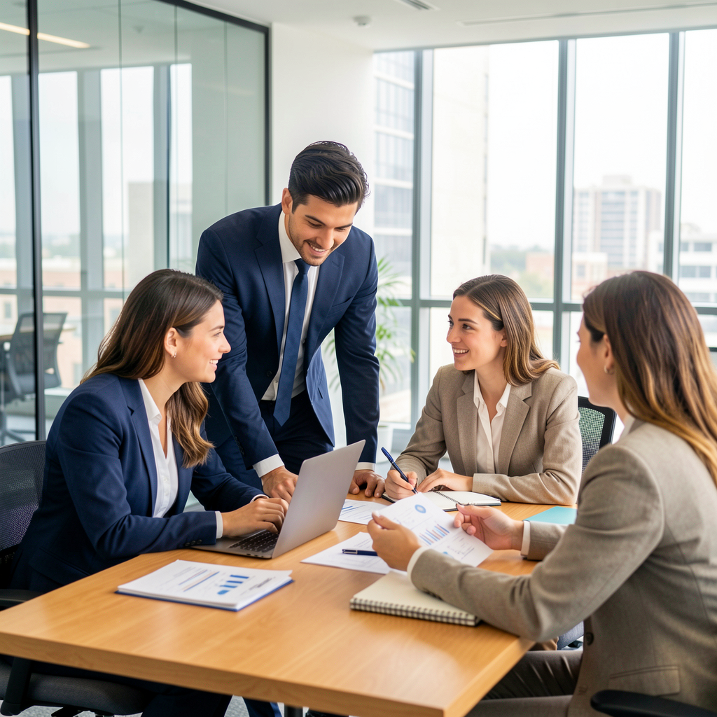 Marketing team collaborating