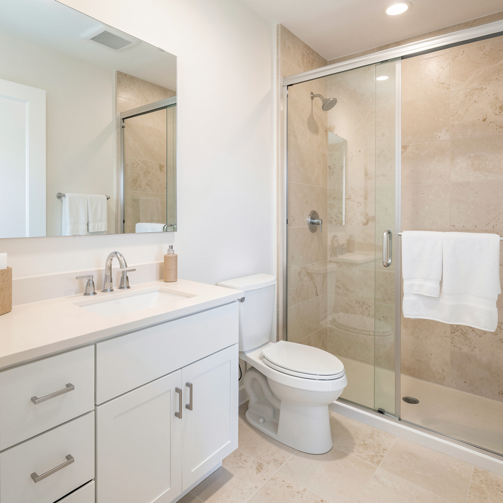 Freshly cleaned bathroom