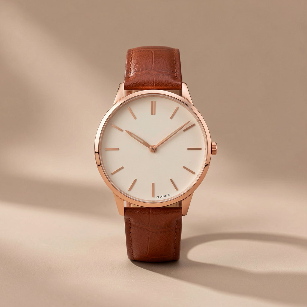 Luxury leather strap watch