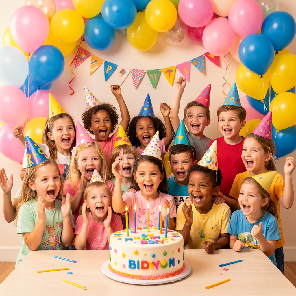 Children at birthday party