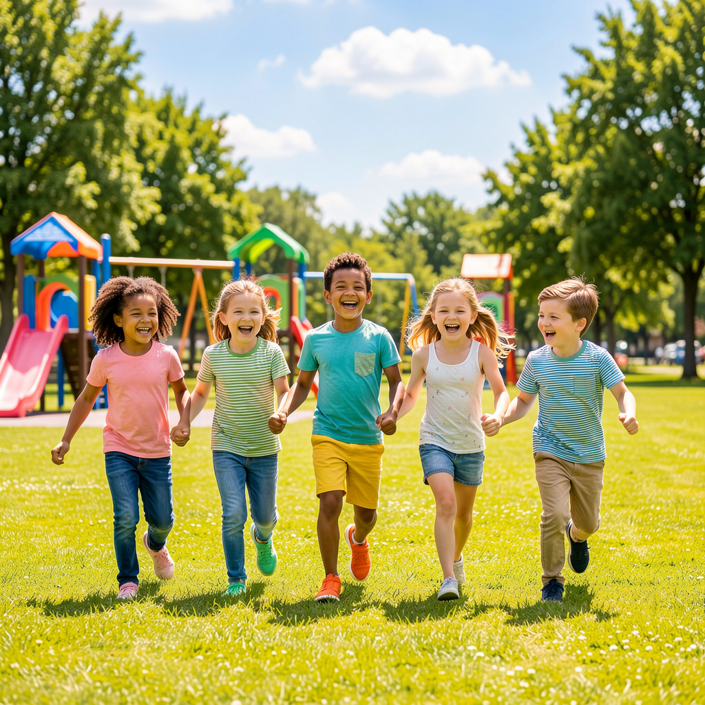 Children running together