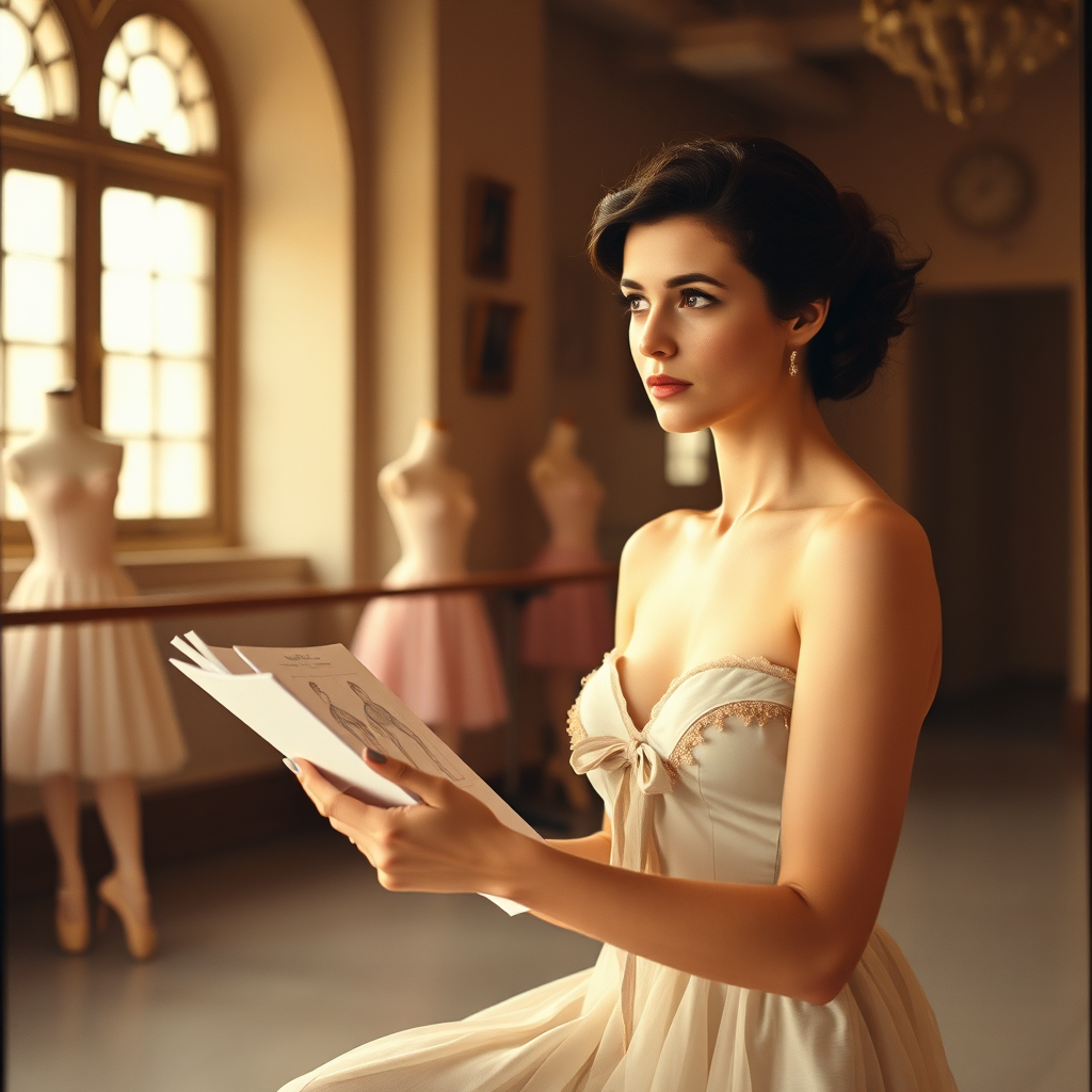 Founder sketching dancewear designs