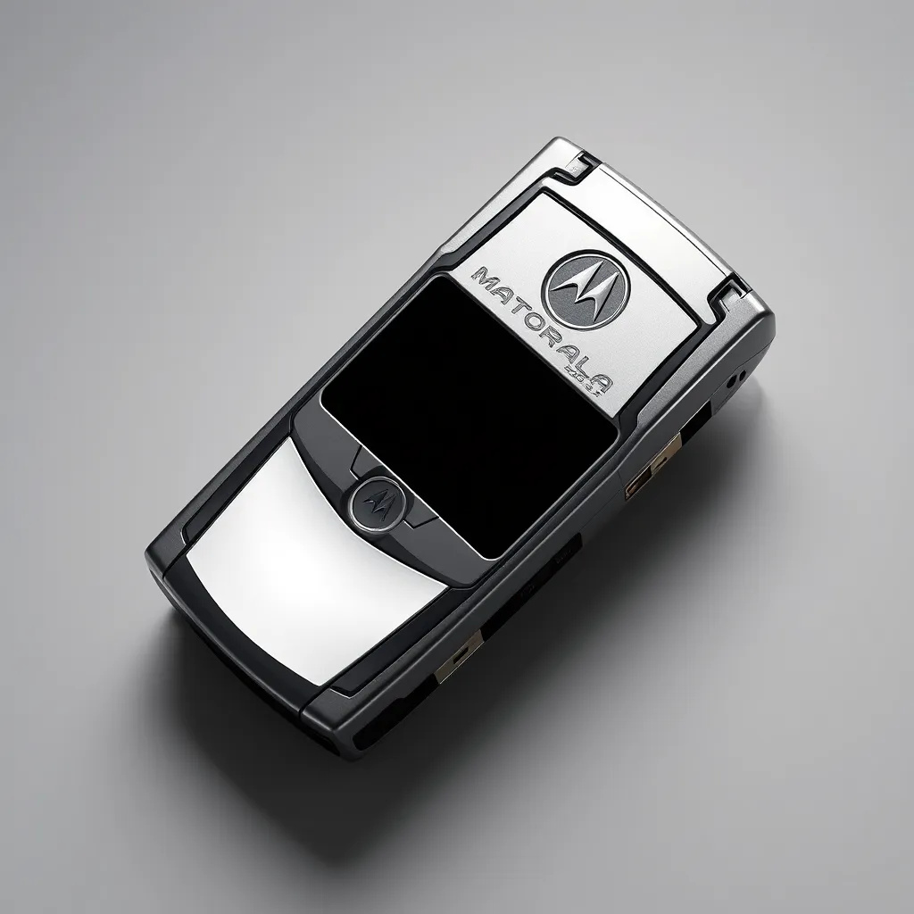 A photo of the Motorola Razr 2024 folded shut, with the crease barely visible. The background is a neutral color, emphasizing the seamless design of the phone.