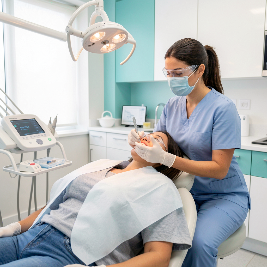 Professional teeth whitening treatment