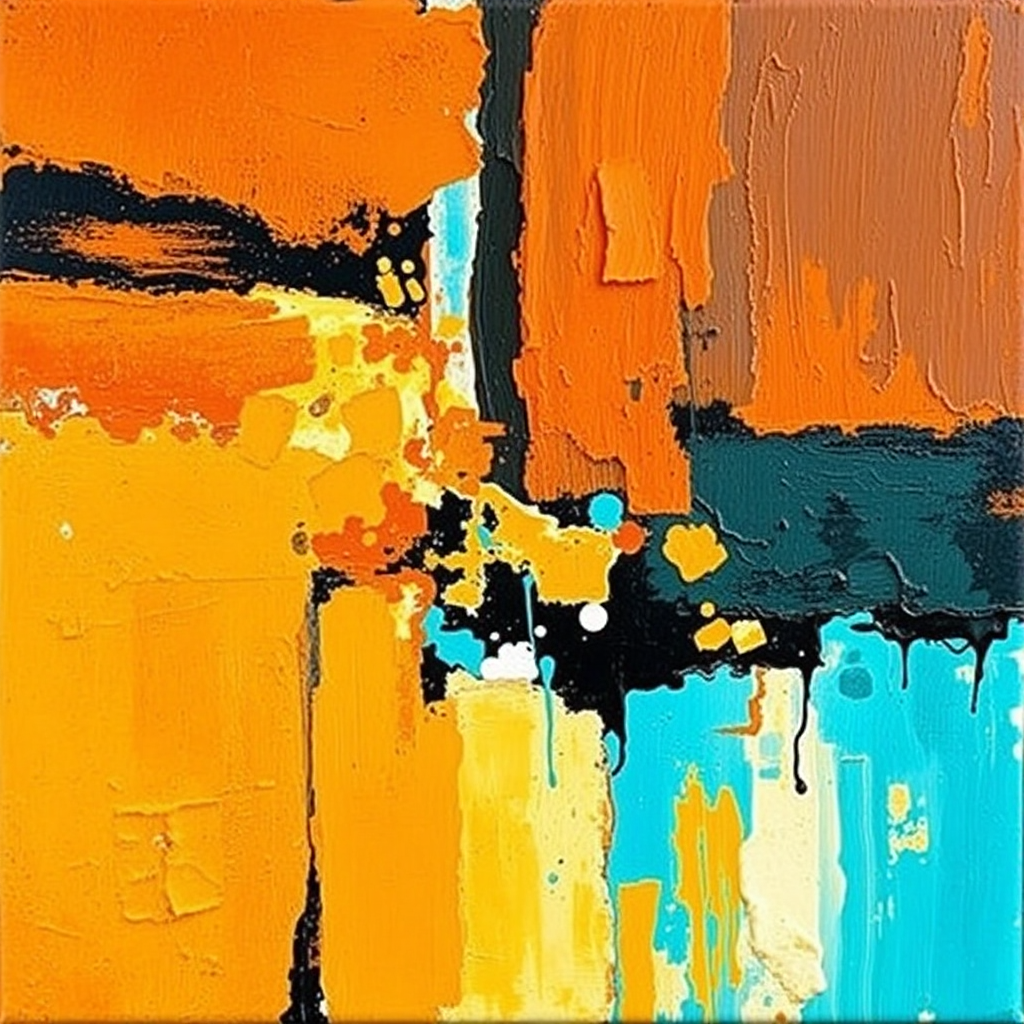 Abstract painting with thick texture