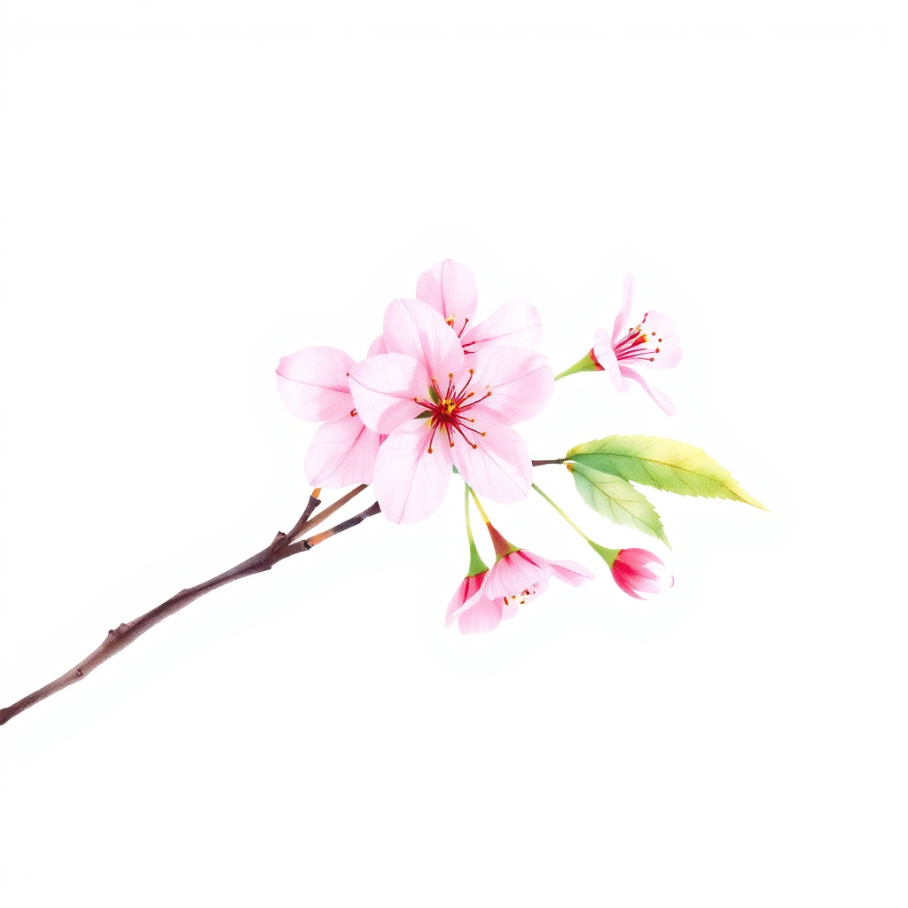 Watercolor painting of cherry blossoms