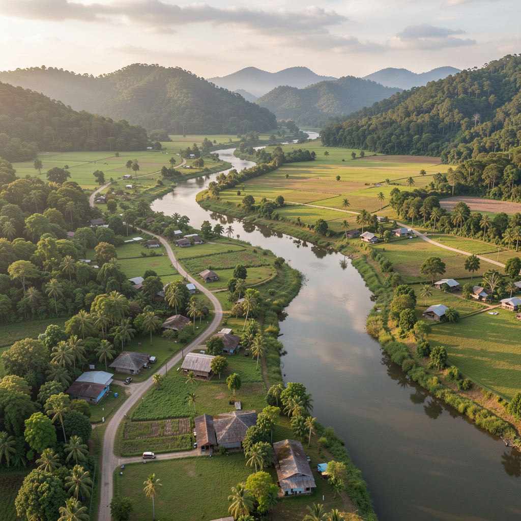 Tamparuli riverside landscape
