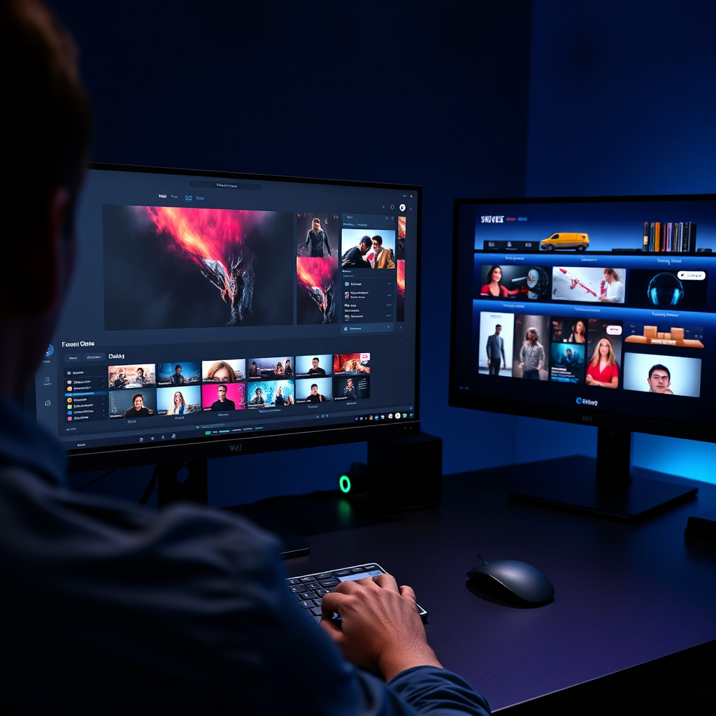 Screenshot-style image of an Apple TV channel visual builder with layout controls, shelves, artwork previews, and a TV screen preview panel