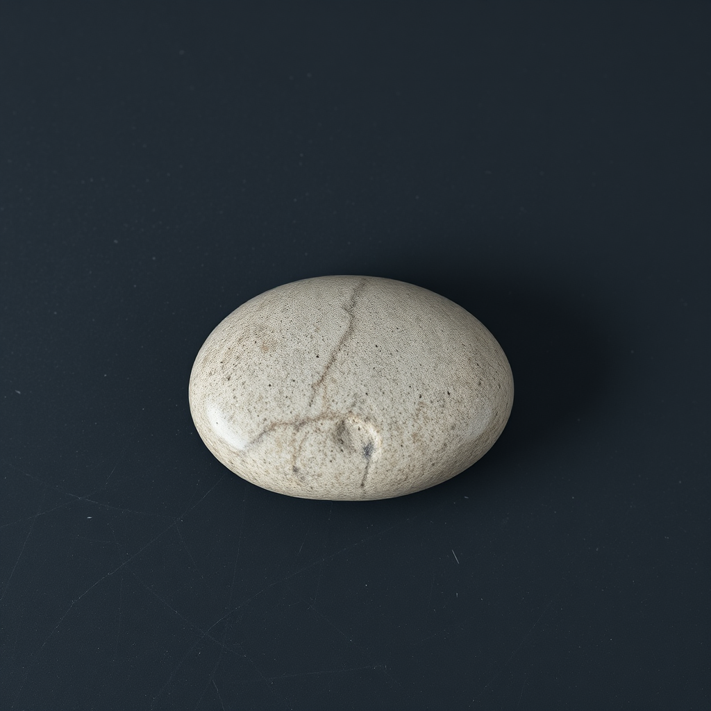 Smooth river stone on slate