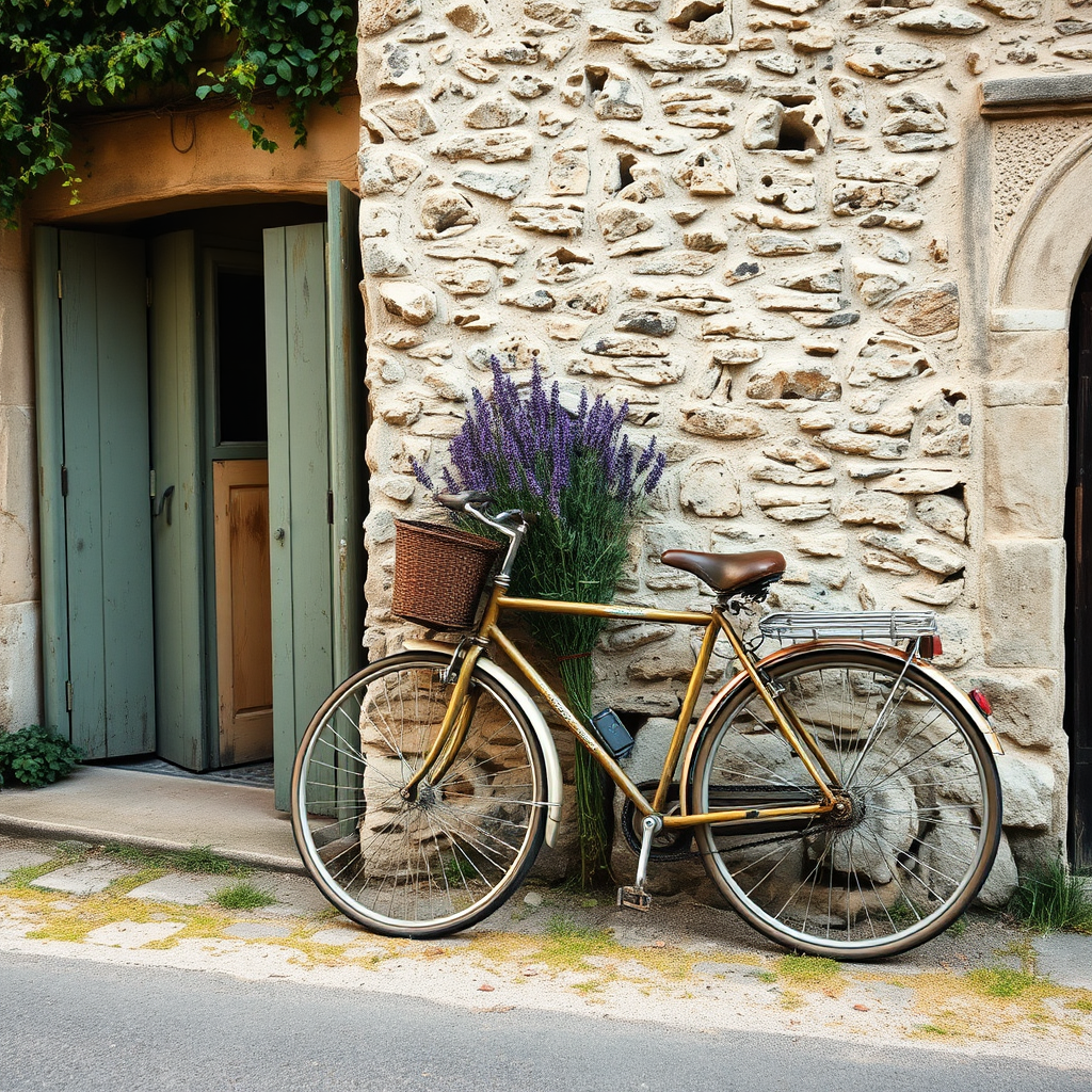 Vintage bicycle in village