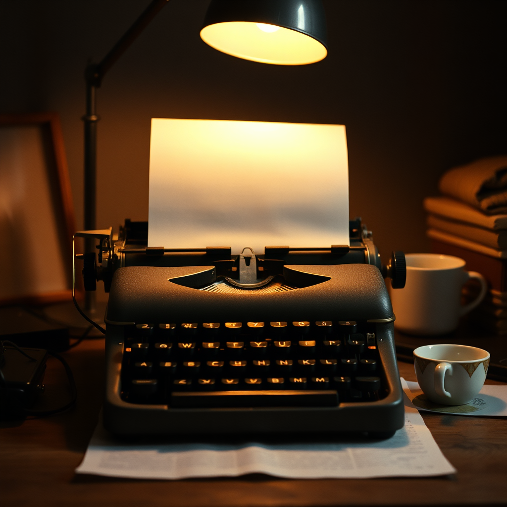 Vintage typewriter on desk