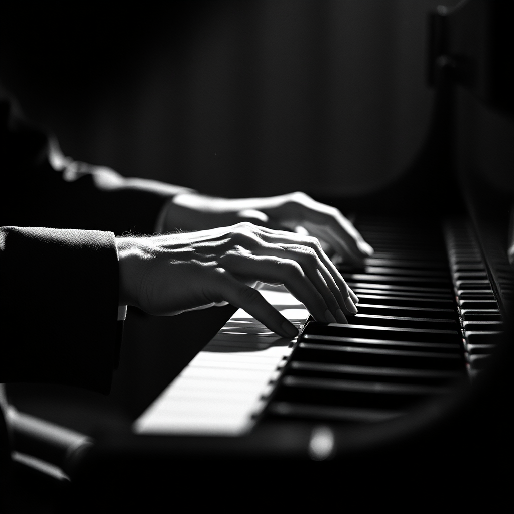 Hands on piano keys