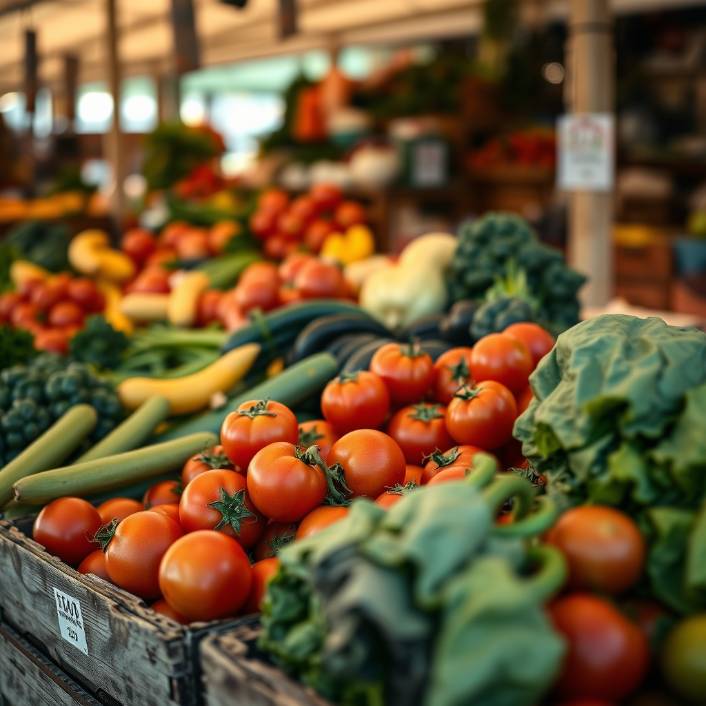 Fresh vegetables at market