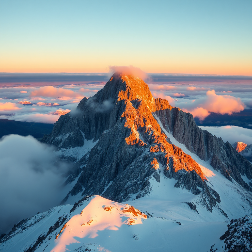 Mountain peak at golden hour