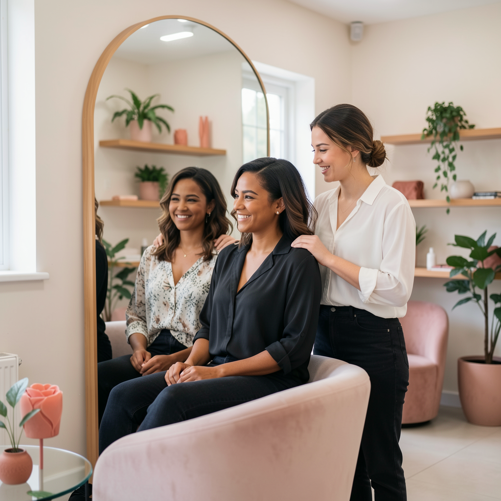 Client enjoying a personalized salon appointment
