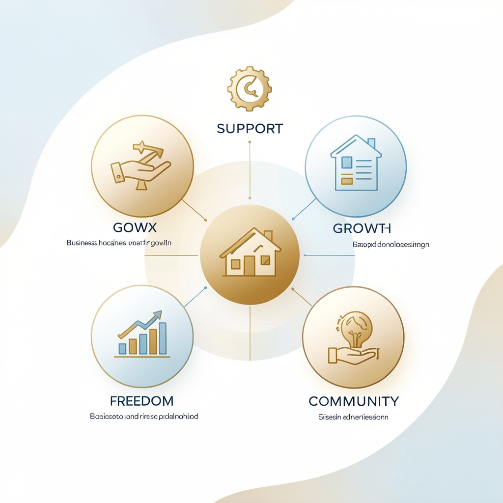 Business growth and support graphic