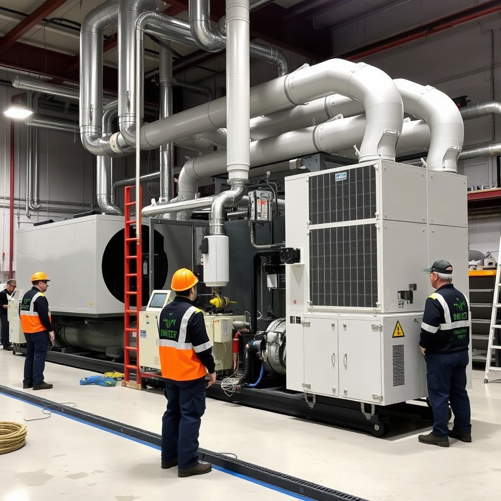 Commercial HVAC installation