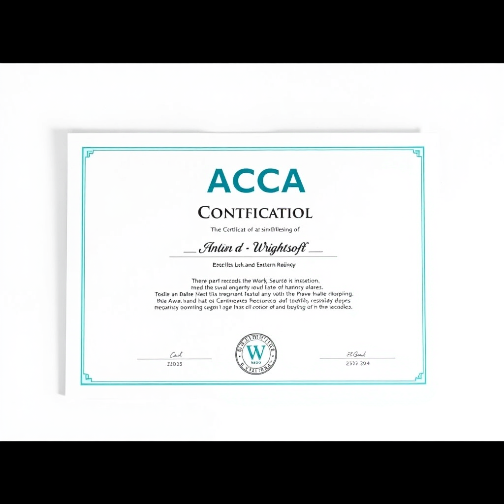 Wrightsoft and ACCA training certificate