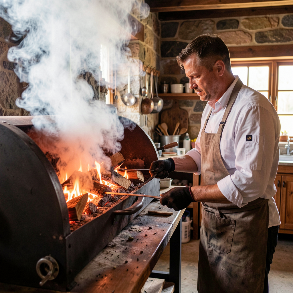 Pit master at work