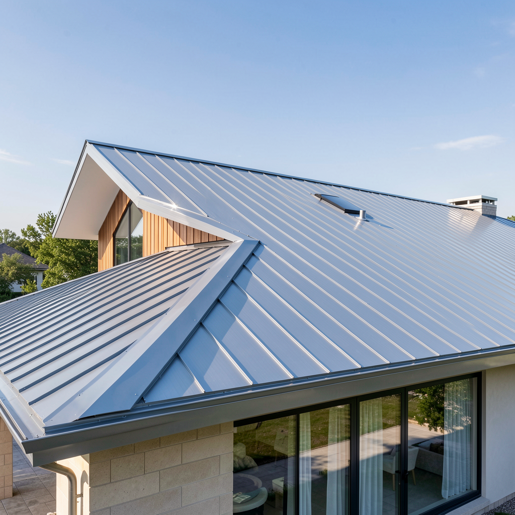 Metal roof after replacement