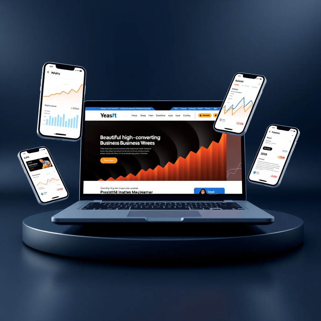 Website and Analytics Dashboard Mockups