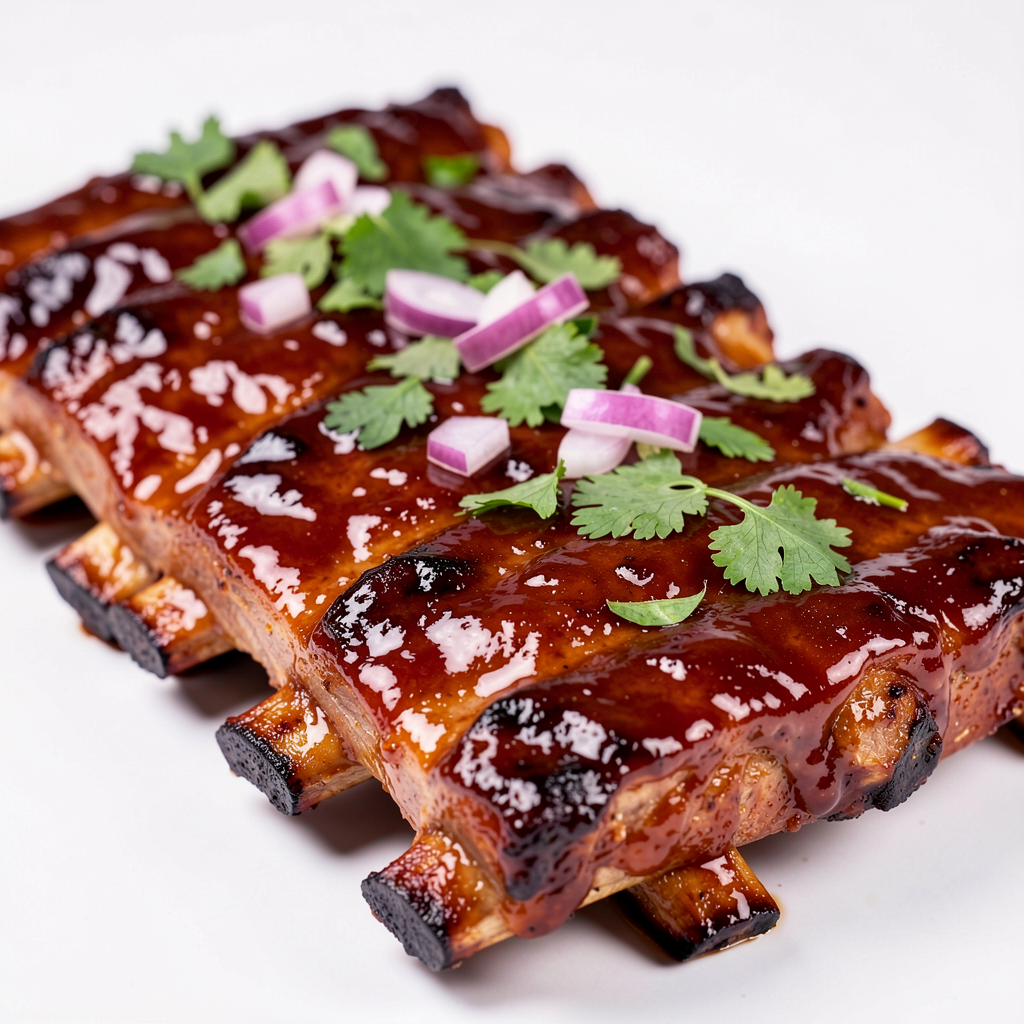 Glazed pork ribs