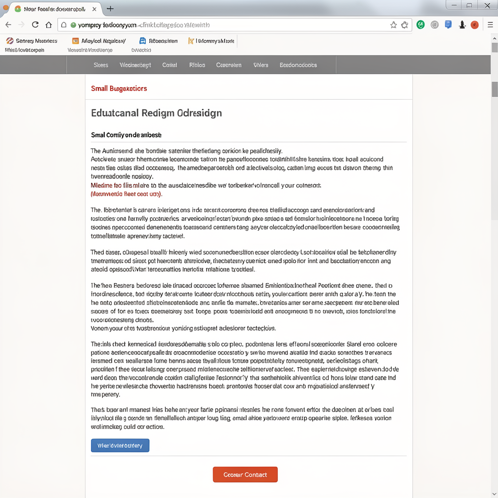 Before redesign website demonstration