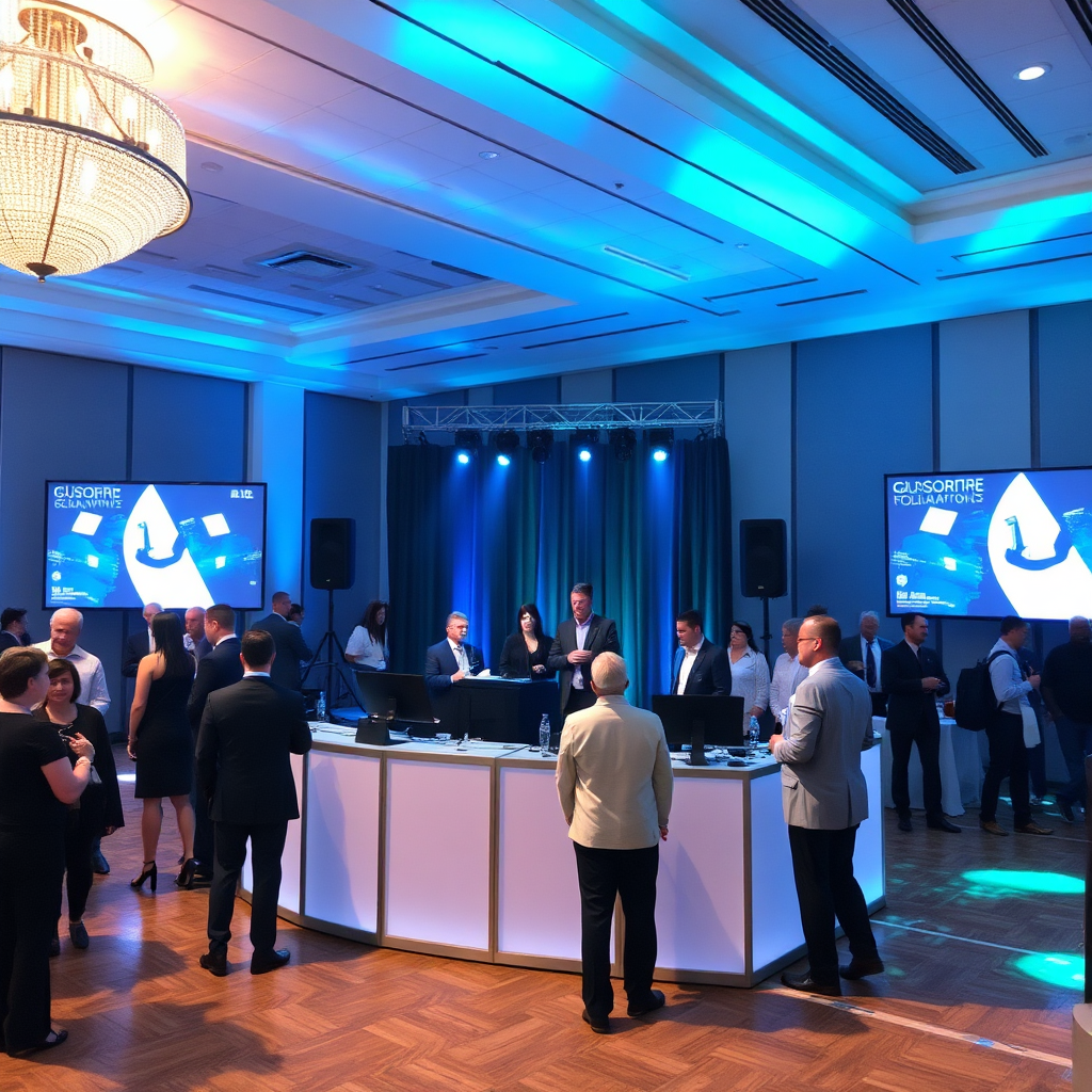 Corporate event with DJ booth