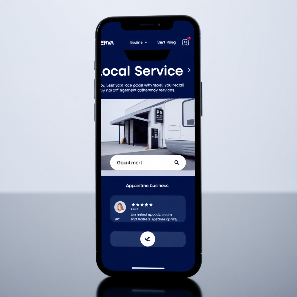 Mobile optimized business website mockup