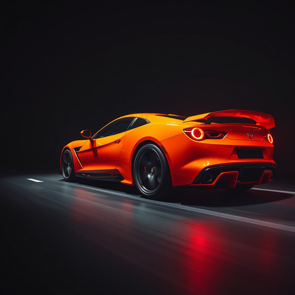 Orange luxury sports car