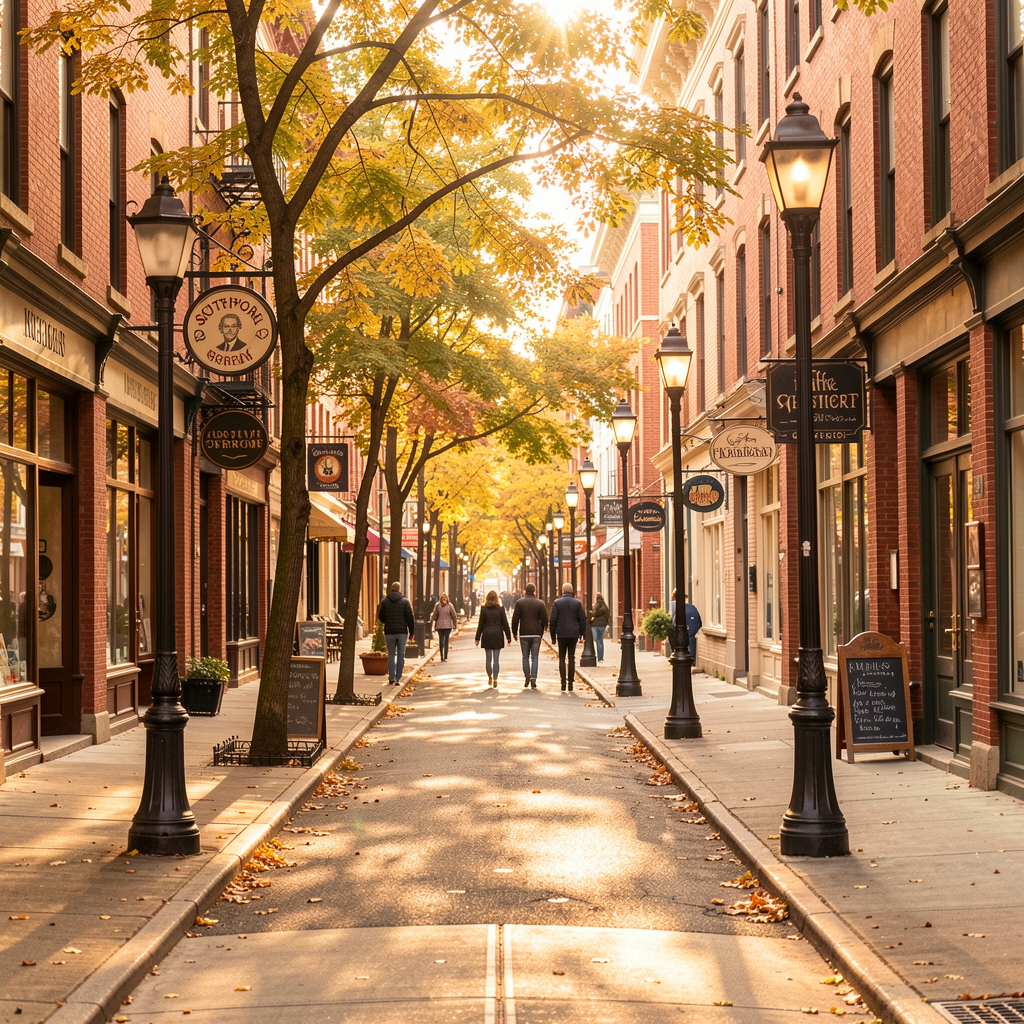 Chicago's Southport Corridor in Lakeview on a warm autumn afternoon
