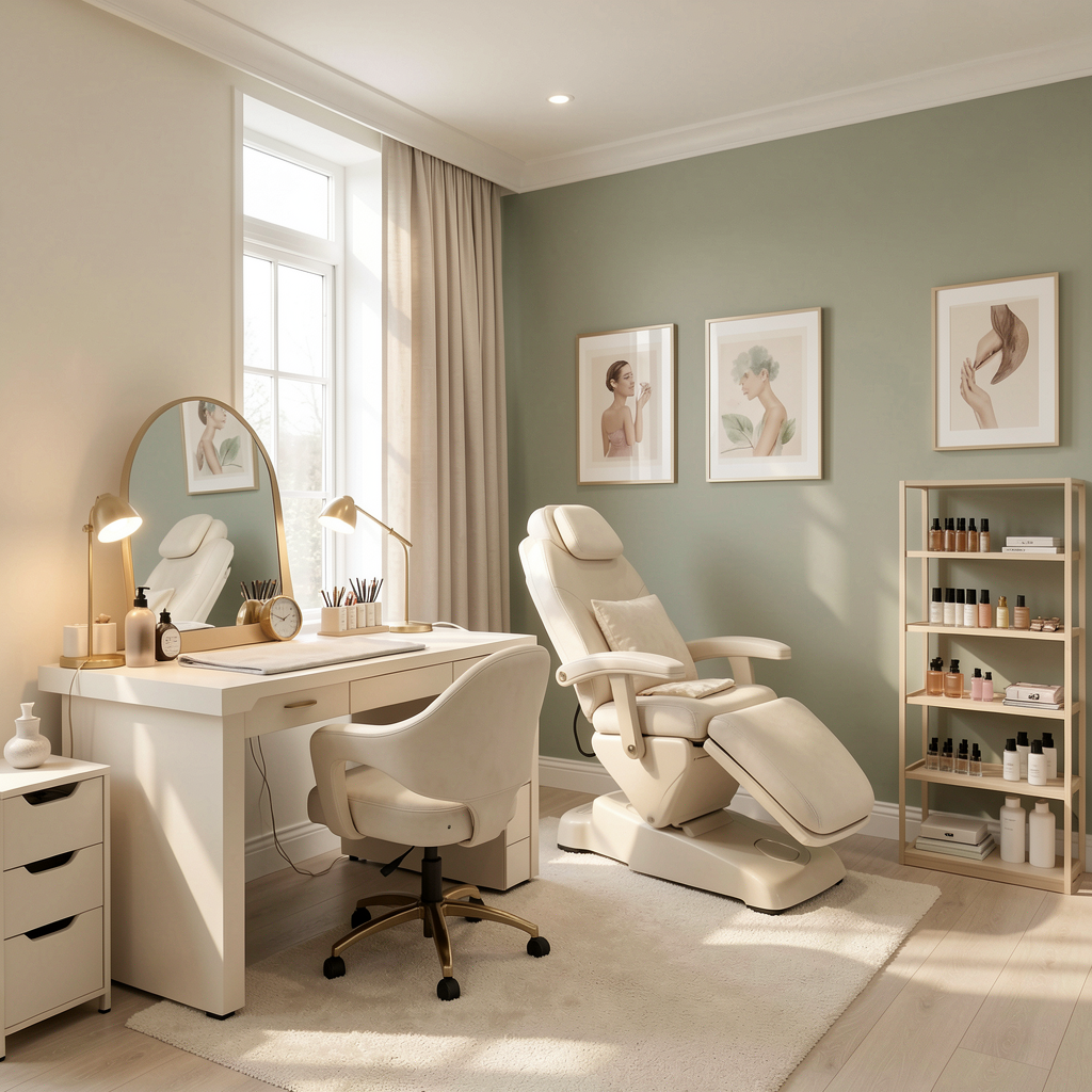 Flexible private beauty studio interior