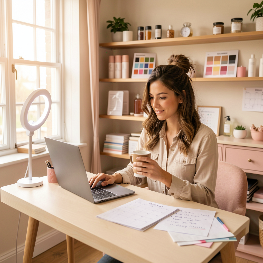 Salon owner planning her independent business