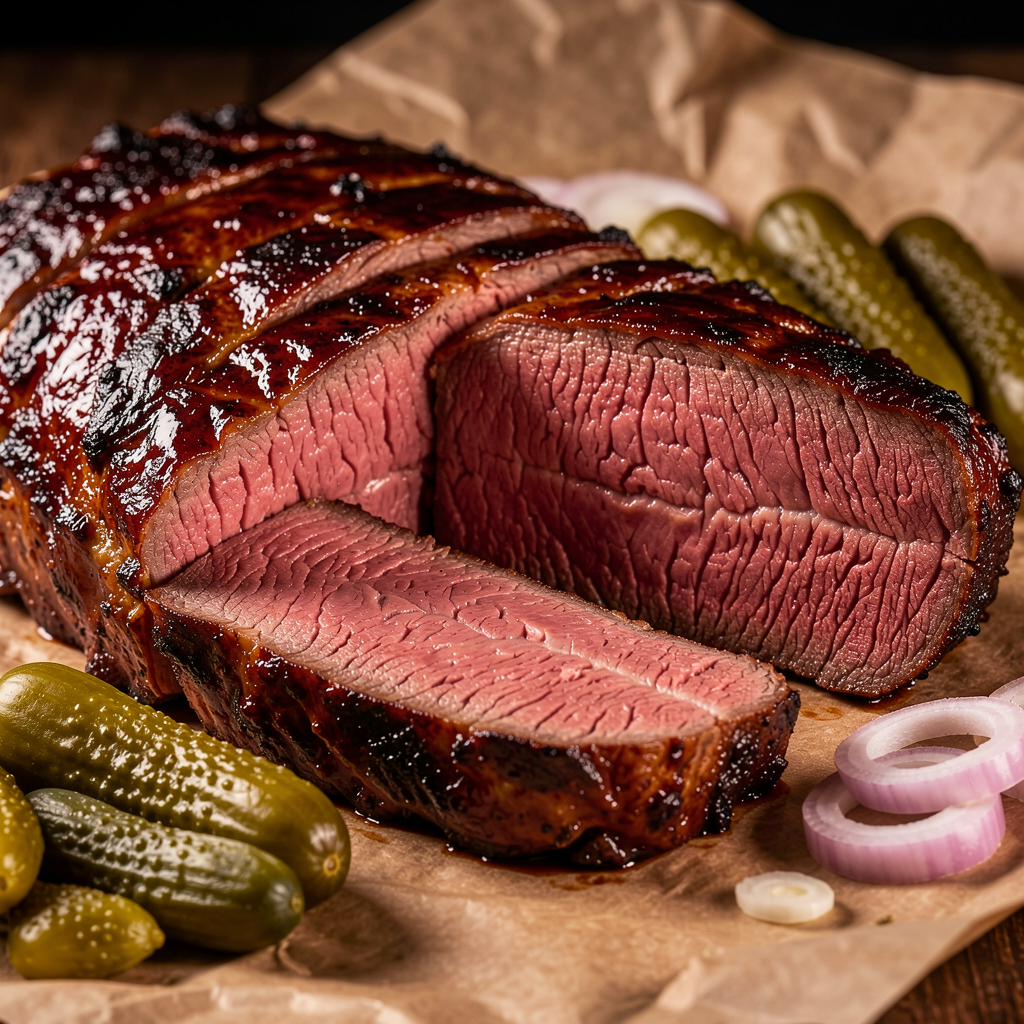 Juicy smoked beef brisket