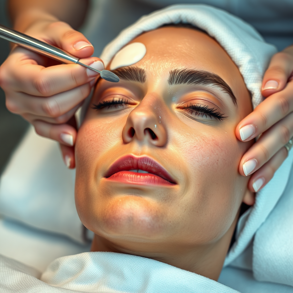 Luxura facial treatment in progress