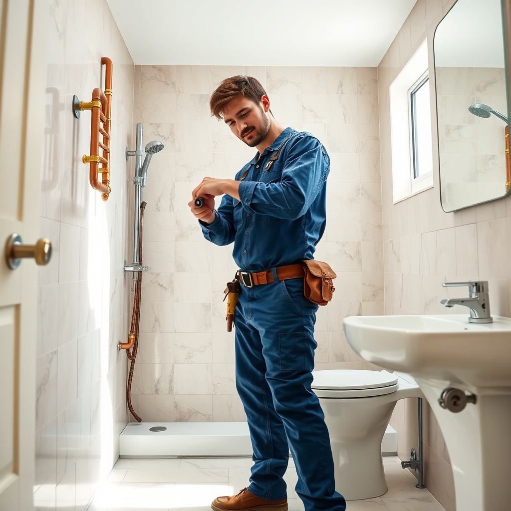 Plumber at work