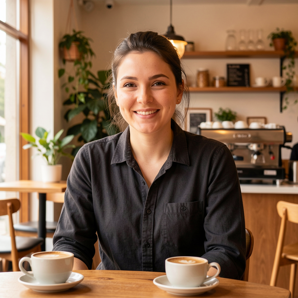 Owner and café team photo