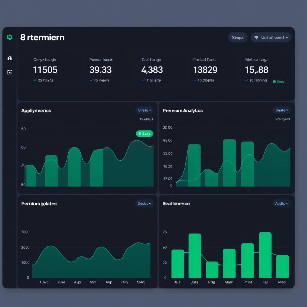 Dashboard mockup showing key metrics