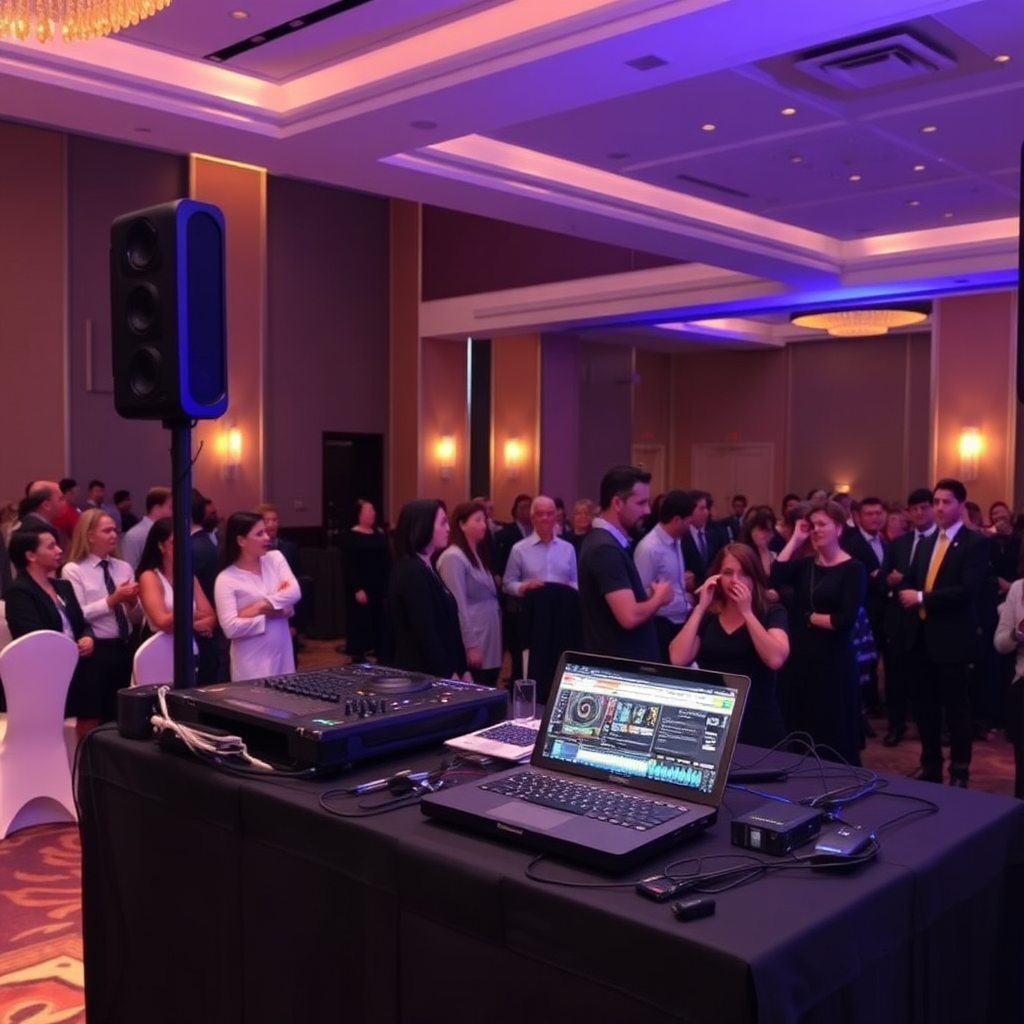 Corporate event DJ booth