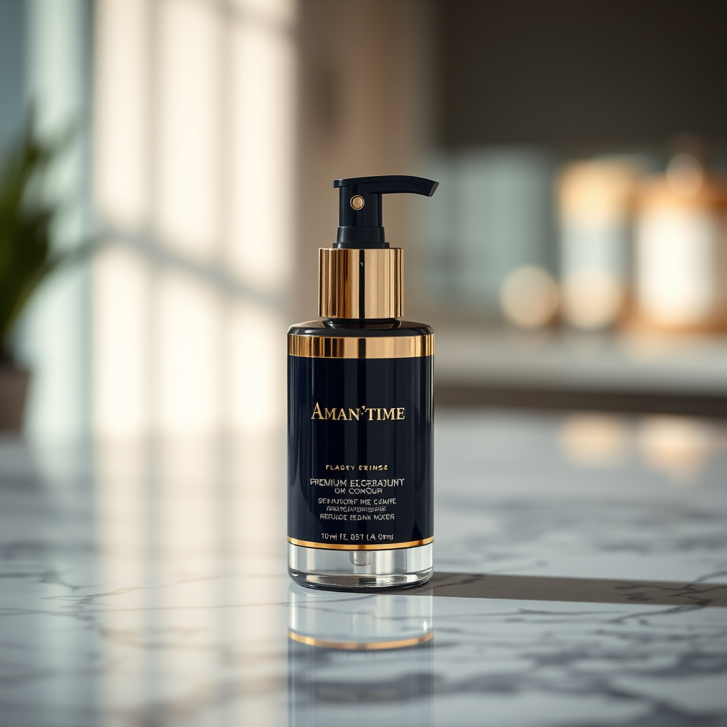 Luxura Radiance Serum in premium packaging on marble