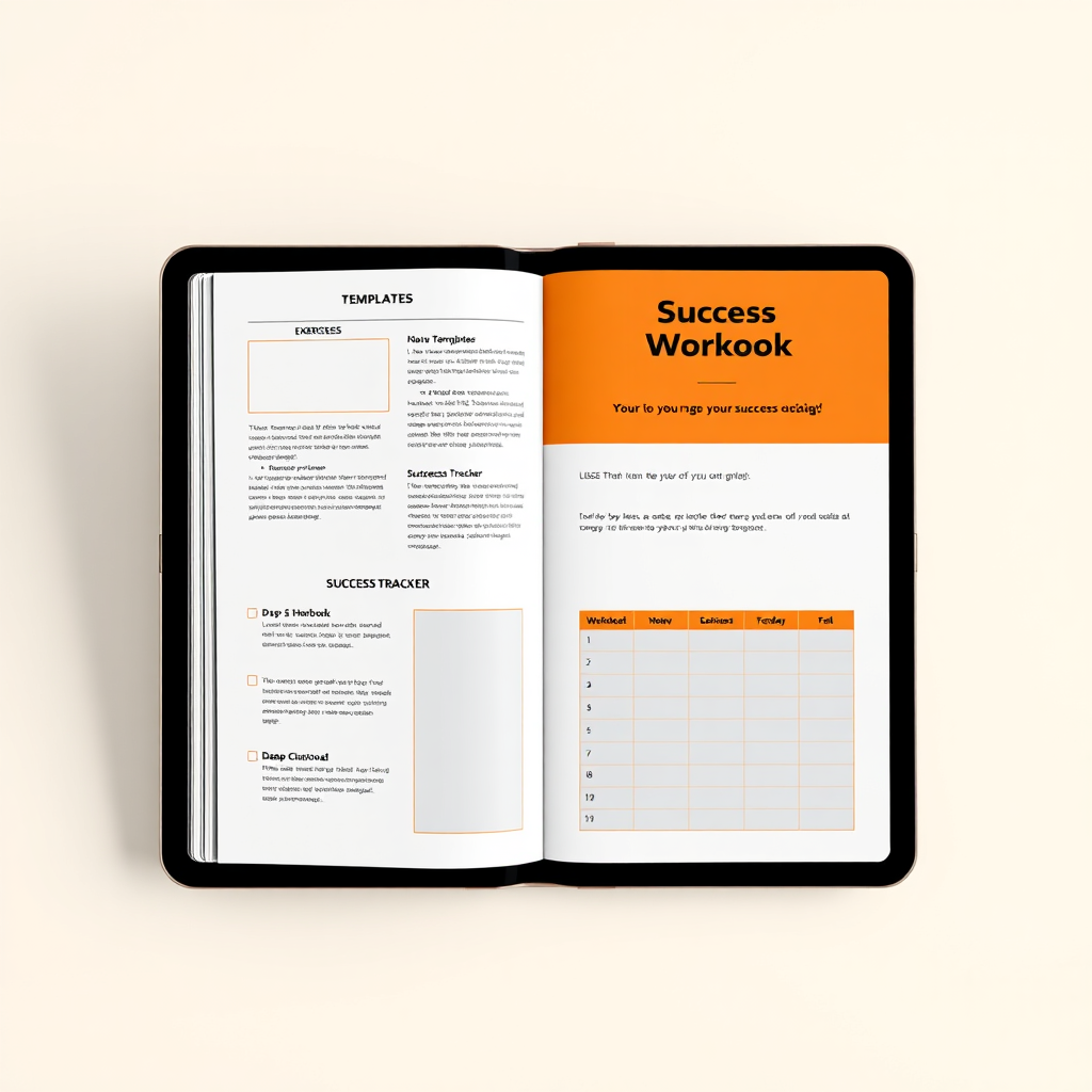 Digital workbook mockup on a tablet