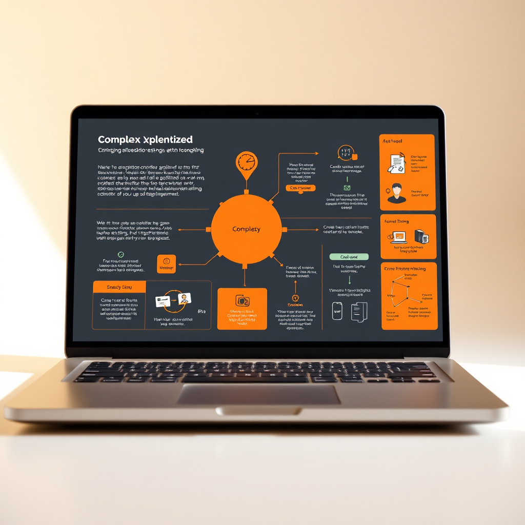 Laptop showing a complex concept explained simply