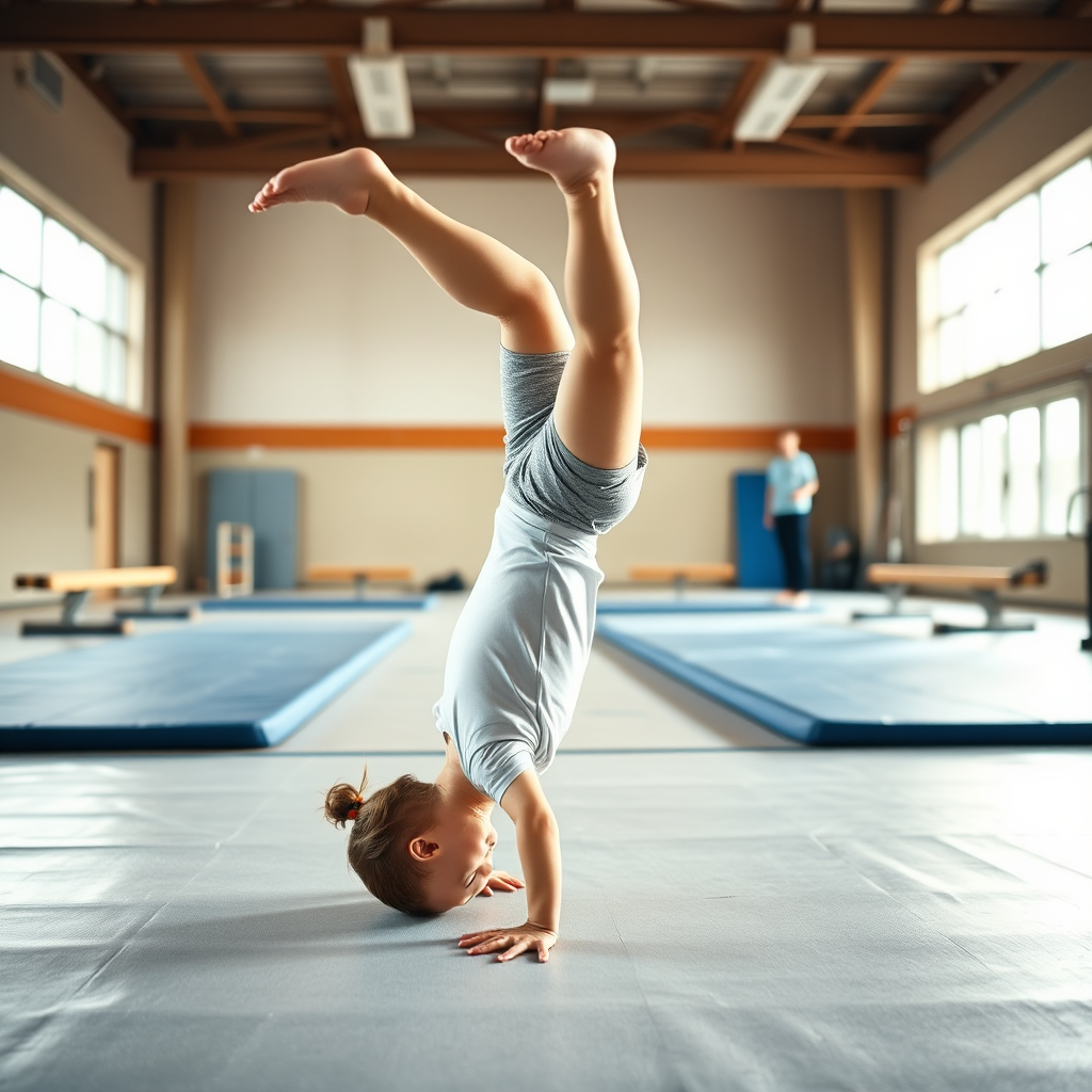 Child doing gymnastics