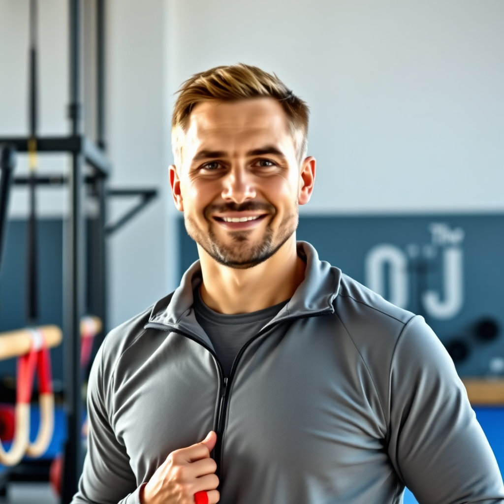 Coach portrait in gymnastics facility