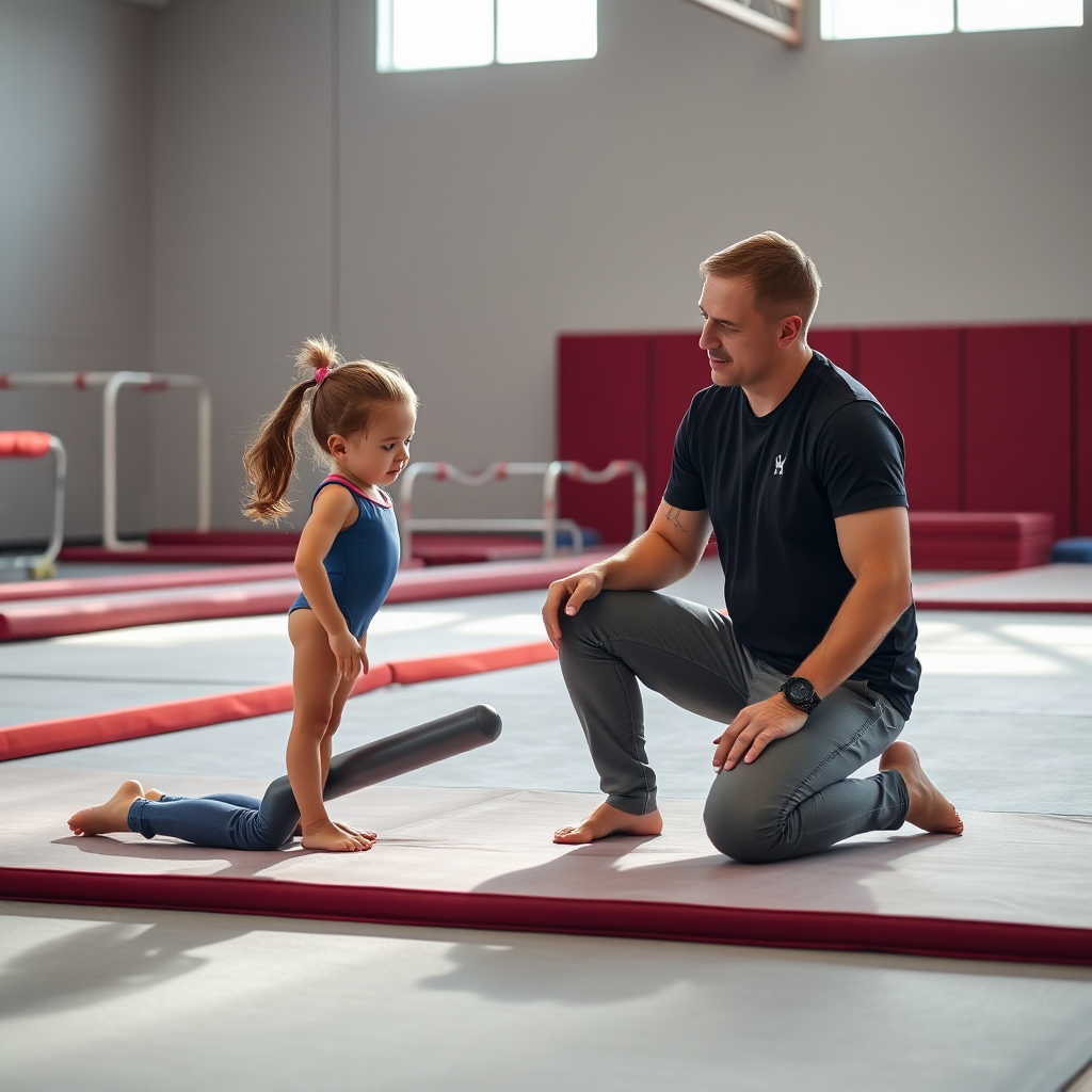 Coach guiding an athlete during training